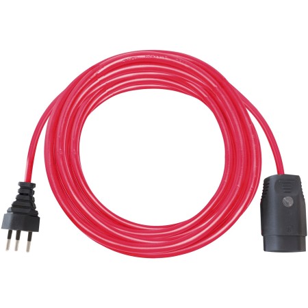 Verlängerungskabel (Kunststoff-Kabel) mit Funktionsleuchte, T12 Stecker, T13 Kupplung, 10m Kabel H05VV-F 3G1,5 rot *CH*