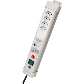 Premium-Line 60.000A Überspannungsschutz-Steckdosenleiste 4-fach lichtgrau 1,8m H05VV-F 3G1,0 *CH*