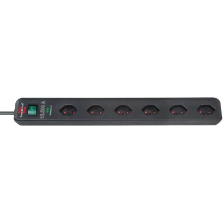 Eco-Line 13.500A Überspannungsschutz-Steckdosenleiste 6-fach schwarz 1,5m H05VV-F 3G1,0 *CH*