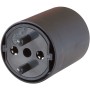 Adapter Fix schwarz DE auf CH 230V 2-polig T11 auf Schuko-Stecker mit Buchse