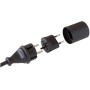Adapter Fix schwarz DE auf CH 230V 2-polig T11 auf Schuko-Stecker mit Buchse