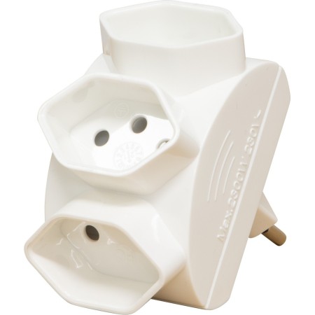 Abzweigstecker 3-fach sternförmig weiss *CH*