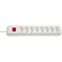 cleverLINE 8-fach Steckdosenleiste (2m Kabel, mit Schalter) weiss