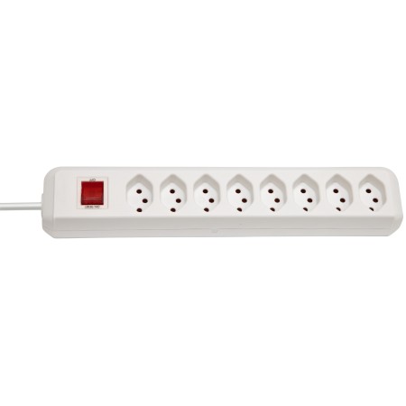 cleverLINE 8-fach Steckdosenleiste (2m Kabel, mit Schalter) weiss