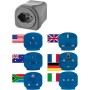 Weltreisestecker mit 6-Adaptern mit 10A Sicherung,Blister verpackt *CH*