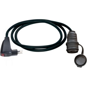 Adapterleitung mit T23-Kupplung, T12 Stecker mit Reset-Schalter 10A/230V, integrierter Thermoschalter, 1,5m 3G1,5