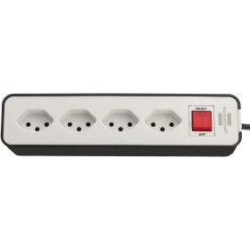 Ecolor Steckdosenleiste 4fach schwarz/weiss 1,5m H05VV-F 3G1,0 mit Schalter *CH*