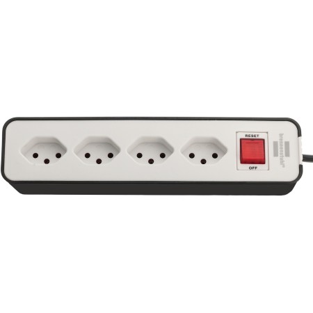 Ecolor Steckdosenleiste 4fach schwarz/weiss 1,5m H05VV-F 3G1,0 mit Schalter *CH*