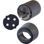 Fix-Adapter Set schwarz (Stecker DE auf CH, 3-polig, mit Moosgummi und Kappe)