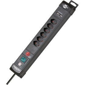 Premium-Line Steckdosenleiste 6-fach mit Schalter und Aufhänge-Vorrichtung mit 3m Kabel und 2x USB