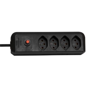 cleverLINE 4er-Steckdosenleiste (1,5m Kabel, ohne Schalter, für den Innenbereich) schwarz