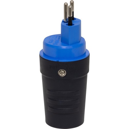 Stecker T13, 230V/10A, blau/schwarz, IP55