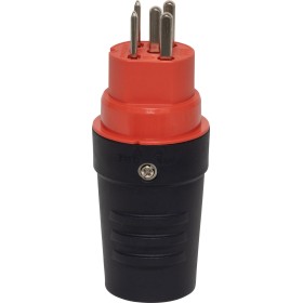 Stecker T25, 230/400V/16A, rot/schwarz, IP55