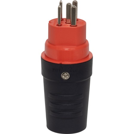 Stecker T25, 230/400V/16A, rot/schwarz, IP55