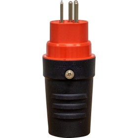Stecker T15, 230V/400V/10A, rot/schwarz, IP55