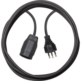 Kunststoff Verlängerungskabel, T12 Stecker, T13 Kupplung, Kabel 5m H05VV-F 3G1,5 schwarz *CH*