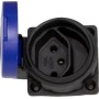 Einbaudose T13, 230V/10A, mit Klappdeckel, blau/schwarz, IP55