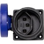 Einbaudose T23, 230V/16A, mit Klappdeckel, blau/schwarz, IP55