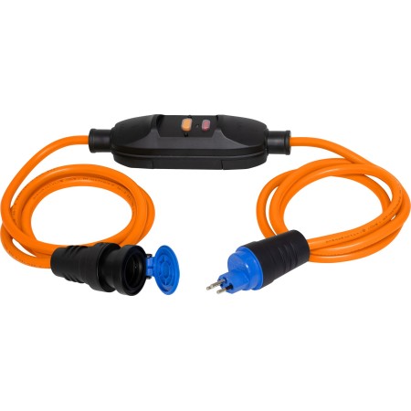 Verlängerungsleitung mit FI, 1.5m+1.5m N07V3V3-F3G1.5 orange IP55 *CH*