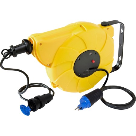 Kabeltrommel Automatik mit CH Stecksystem IP 55 / Automatischer Kabelaufroller für innen 20+1,5m Kabel