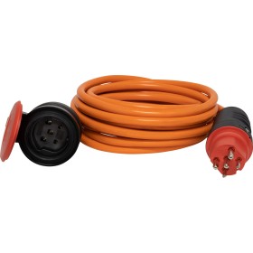 Verlängerungskabel (Kunststoff), T25 Kupplung, T25 Stecker, Kabel 5m 5G2.5 orange, CH Stecksystem IP55