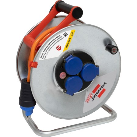 Brennenstuhl Garant SK 290 Kabelrolle (50m Kabel in orange, Stahlblech, Einsatz im Aussenbereich)