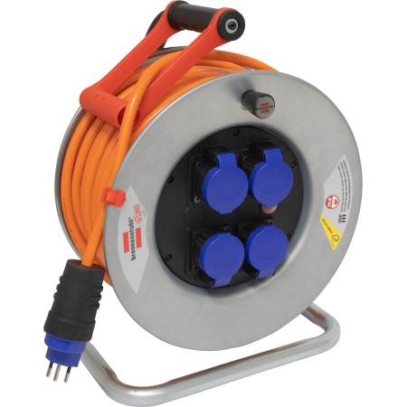 Garant SK 320 Kabelrolle, 4x Steckdose T13, Stecker T13, 50m 3G2,5 orange, CH Stecksystem IP55