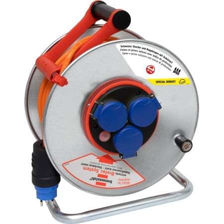 Garant SK 290 + Bretec Kabelrolle, 3x Steckdose T13, Stecker T13, 33m 3G1,5 orange, CH Stecksystem IP55