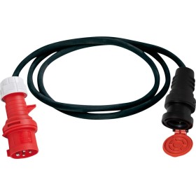 Adapterleitung (Gummi-Neopren), T25 Kupplung (IP55), CEE Stecker 400V/16A, Kabel 1,5m 5G2,5 schwarz