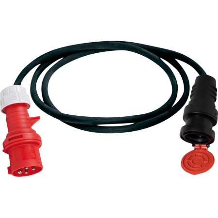 Adapterleitung (Gummi-Neopren), T25 Kupplung (IP55), CEE Stecker 400V/16A, Kabel 1,5m 5G2,5 schwarz