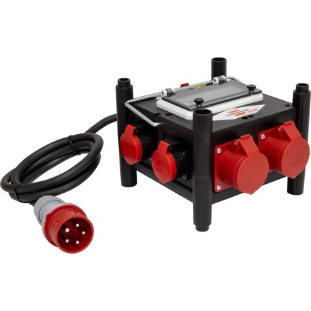 Kompakter Stromverteiler BSV 3 - FI/16, 3x CEE 400V/16A, 2x Typ T25 (IP55), 2x Typ T23 (IP55) *CH*