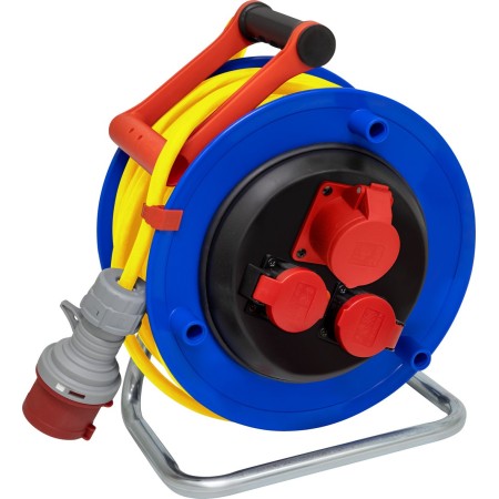 BAT ST 290 Kabelrolle, 2x Steckdose T25, 1x CEE-Steckdose 400V/16A, CEE-Stecker 400V/16A, 25m CH Stecksystem IP55