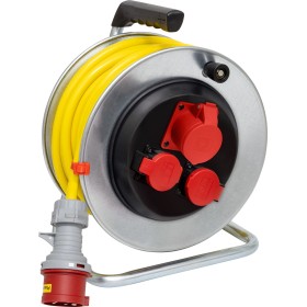 BAT SK 290 CEE-Kabelrolle, 2x Steckdose T25, 1x CEE-Steckdose 400V/16A, CEE-Stecker 400V/16A, 25m CH Stecksystem IP55