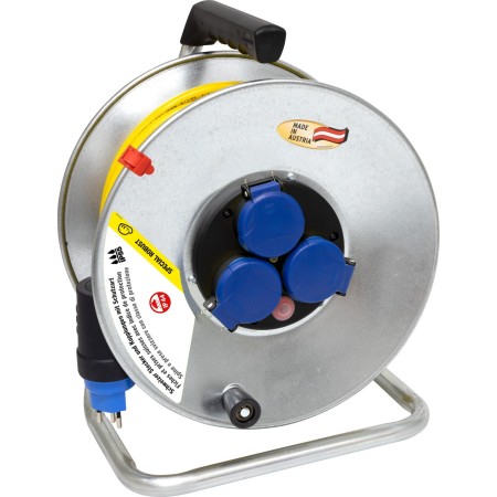 Garant SK 290 Kabelrolle 33m Kabel in gelb, Outdoor-Kabelrolle mit Stahlblech