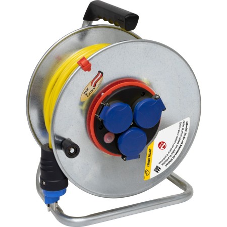 BAT SK 290 Bretec Kabelrolle, 3x Steckdose T13, Stecker T13, 50m 3G1,5 gelb, CH Stecksystem IP55