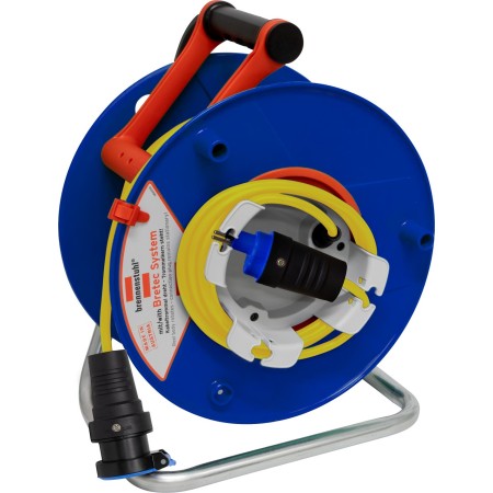 Gerätekabelrolle Super Solid G 290 + Bretec, T13 Kupplung, T13 Stecker, 33m 3G1,5 gelb, CH Stecksystem IP55
