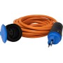 Verlängerungsleitung (PUR-Kabel), T13 Stecker, T13 Kupplung, Kabel 5m 3G1.5 orange, CH Stecksystem IP55