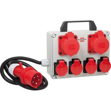 Kompakter Stromverteiler BKV 2/4 T, 2x CEE 5-p 400V/16A (IP44), 4x T25 400V/16A (IP55) *CH*