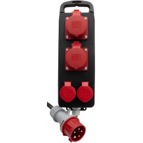 Portabler Stromverteiler BSV P 400V/16A, 2x CEE Steckdosen, 2x T25 Steckdosen, CEE Stecker, Kabel 2m 5G2,5 schwarz *CH*