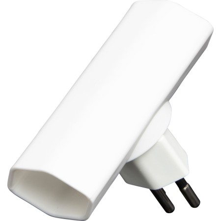 cleverLINE Abzweigstecker flach 2-fach weiss, drehbar bis 300° *CH*