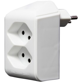 cleverLINE Abzweigstecker 2-fach weiss, drehbar bis 300° mit Aufhänger *CH*