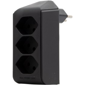 cleverLINE Abzweigstecker 3-fach schwarz, drehbar bis 300° mit Aufhänger *CH*