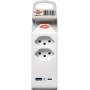 cleverLINE Abzweigstecker 2-fach weiss mit USB Typ-A und USB Typ-C PD, drehbar bis 300° mit Aufhänger *CH*