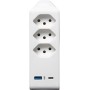 cleverLINE Abzweigstecker 3-fach weiss mit USB Typ-A und USB Typ-C drehbar bis 300° mit Aufhänger *CH*