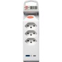 cleverLINE Abzweigstecker 3-fach weiss mit USB Typ-A und USB Typ-C drehbar bis 300° mit Aufhänger *CH*