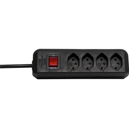 cleverLINE 4-fach Steckdosenleiste (mit Schalter, 3m Kabel, für den Innenbereich) schwarz