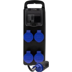 Portabler Stromverteiler BSV P T23/3 230V/16A FI, 4x T23 Steckdosen, Stecker T23, Kabel 2m H07RN 3G2.5 schwarz *CH*