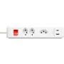 cleverLINE Steckdosenleiste mit Schalter 2+1-fach weiss, mit USB Typ-A und USB Typ-C, 2m H05VV-F 3G1.0 *CH*
