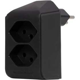 cleverLINE Abzweigstecker 2-fach schwarz, drehbar bis 300° ohne Aufhänger *CH*