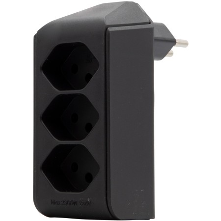 cleverLINE Abzweigstecker 3-fach schwarz, drehbar bis 300° ohne Aufhänger *CH*